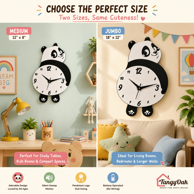 Chubby Panda - Pendulum Wall Clock