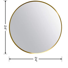 Round LED Wall Mirror for Bathroom,Wash Basin Mirror 3 LED Lights (Warm,White,Natural White, Size 24x24 Inch, Framed)