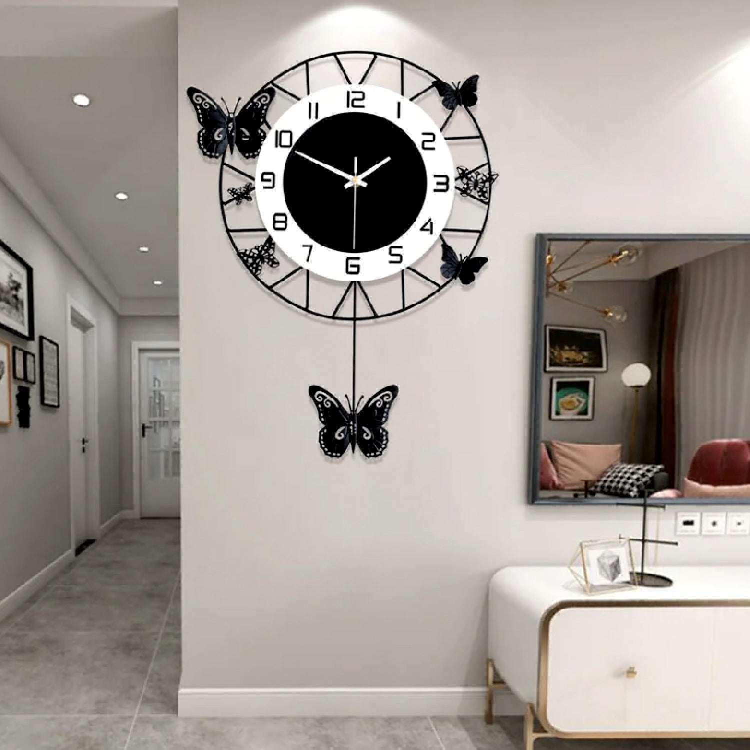 Butterfly - Pendulum Wall Clock