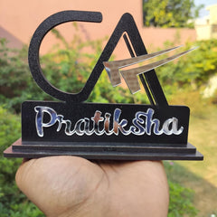CA (Chartered Accountant) with Logo - Desk Name Plate