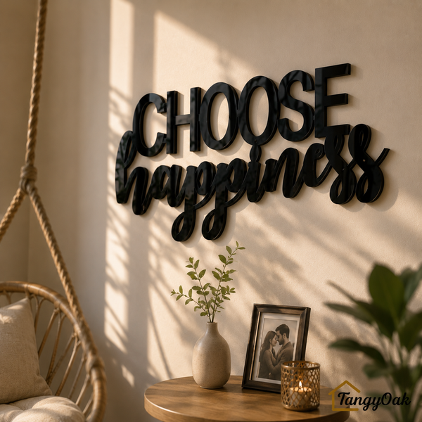 Choose Happiness - Wooden Acrylic Wall Decor || Wall Hanging