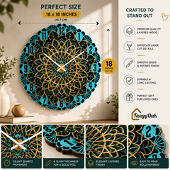 Aarunya Mandala Layered Wooden Wall Clock