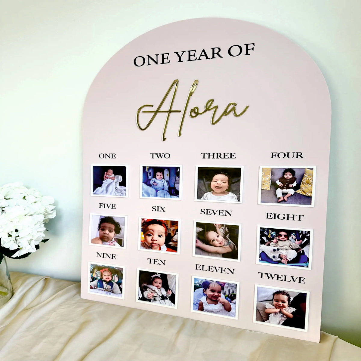 1st Birthday Photo Board, First Birthday Milestone Plaque, My First Year Sign, Baby 12 Months Board, Kids Bday Decor, 1st Birthday Decorations