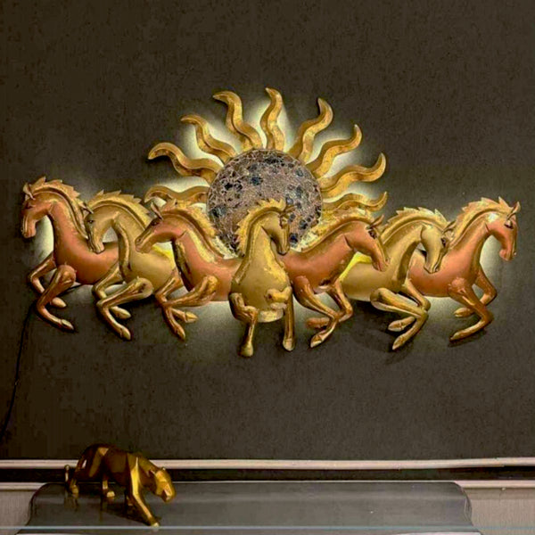 Majestic 7 Horses - LED Metal Wooden Acrylic Wall Decor || Wall Hanging