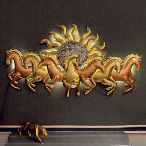 Majestic 7 Horses - LED Metal Wall Art
