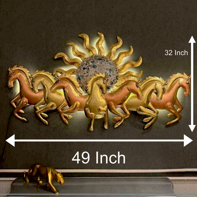 Majestic 7 Horses - LED Metal Wooden Acrylic Wall Decor || Wall Hanging