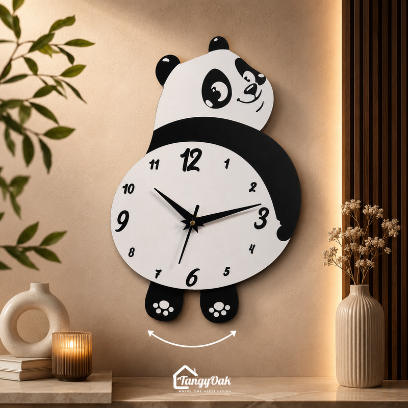 Chubby Panda - Pendulum Wall Clock