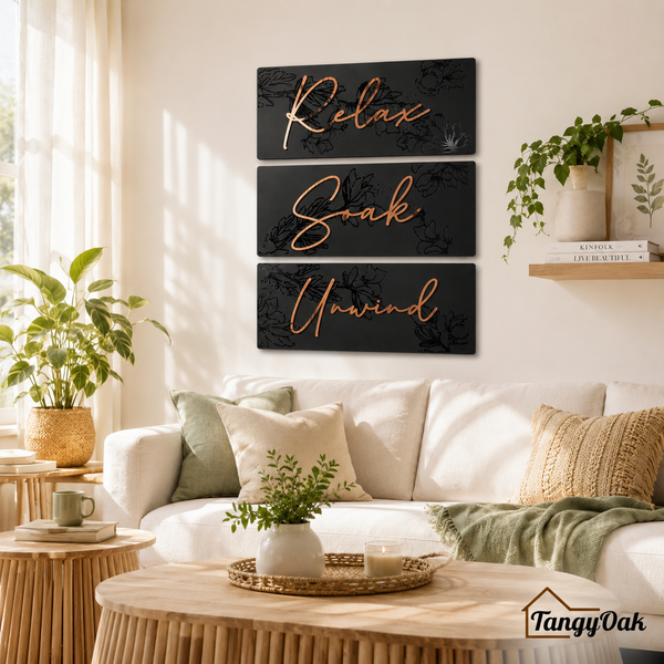 Relax Soak Unwind  - Wooden Acrylic Wall Decor || Wall Hanging