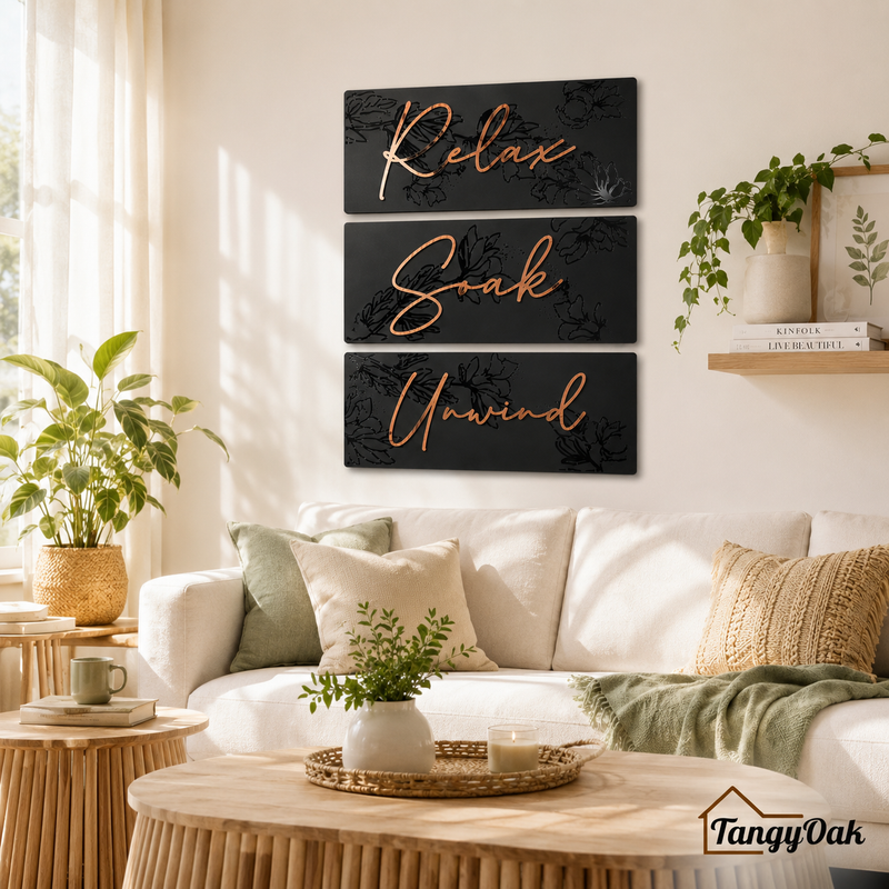 Relax Soak Unwind  - Wooden Acrylic Wall Decor || Wall Hanging