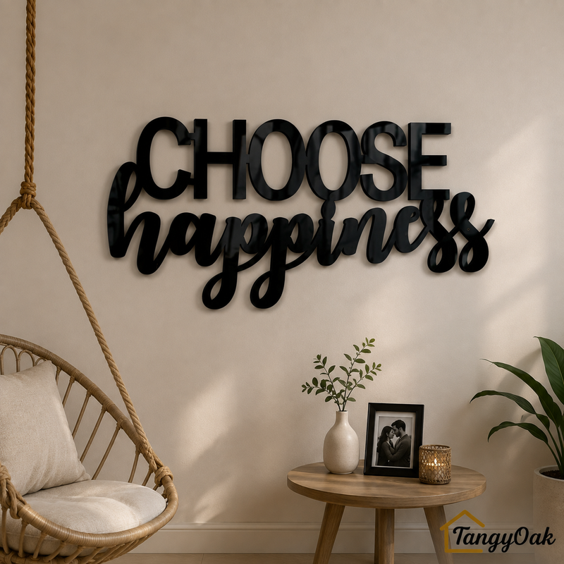 Choose Happiness - Wooden Acrylic Wall Decor || Wall Hanging