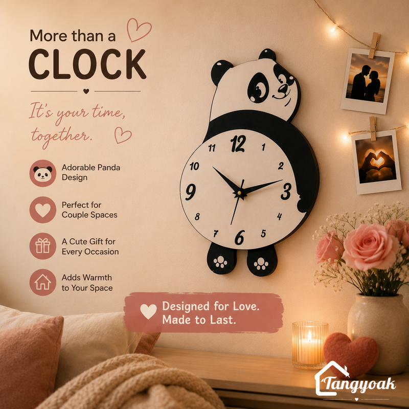 Chubby Panda - Pendulum Wall Clock