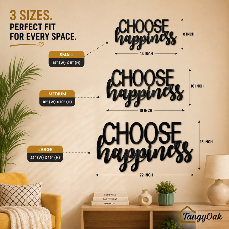 Choose Happiness - Wooden Acrylic Wall Decor || Wall Hanging