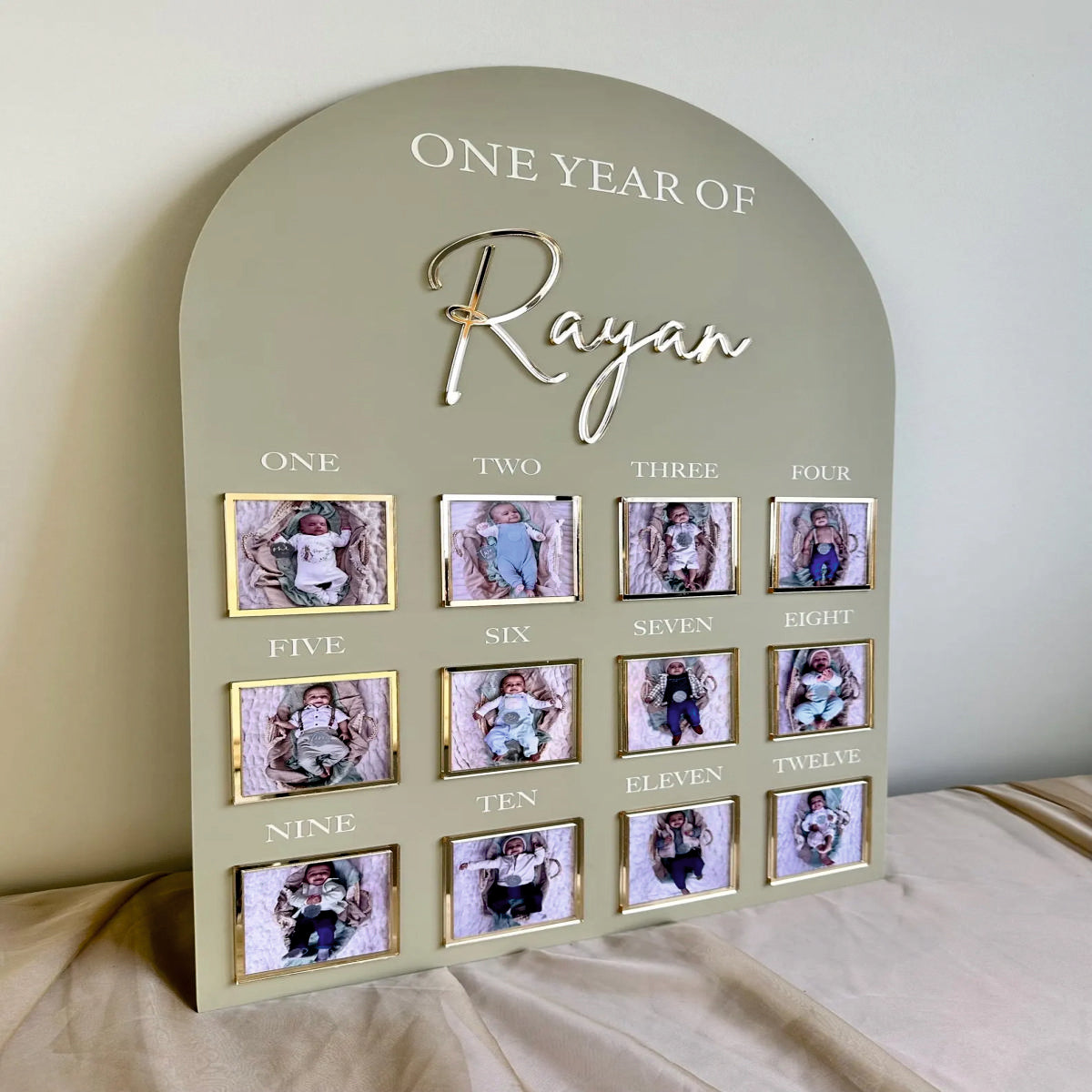 1st Birthday Photo Board, First Birthday Milestone Plaque, My First Year Sign, Baby 12 Months Board, Kids Bday Decor, 1st Birthday Decorations