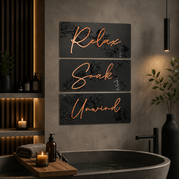Relax Soak Unwind  - Wooden Acrylic Wall Decor || Wall Hanging