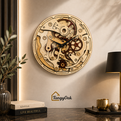 Wooden Gears - Wall Clock