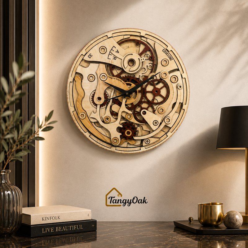 Wooden Gears - Wall Clock