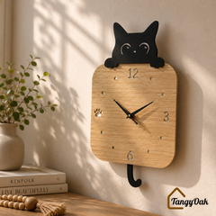 Peek-a-Boo Cat Pendulum Wall Clock