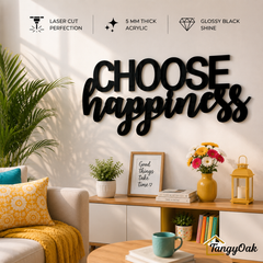 Choose Happiness - Wooden Acrylic Wall Decor || Wall Hanging