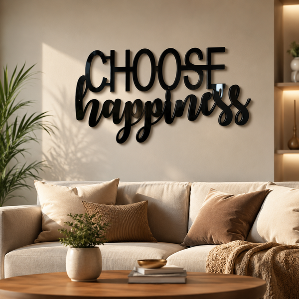 Choose Happiness - Wooden Acrylic Wall Decor || Wall Hanging