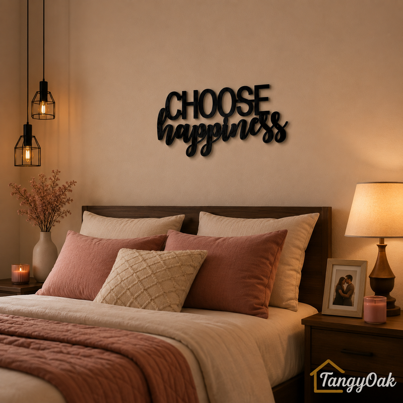 Choose Happiness - Wooden Acrylic Wall Decor || Wall Hanging