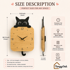 Peek-a-Boo Cat Pendulum Wall Clock