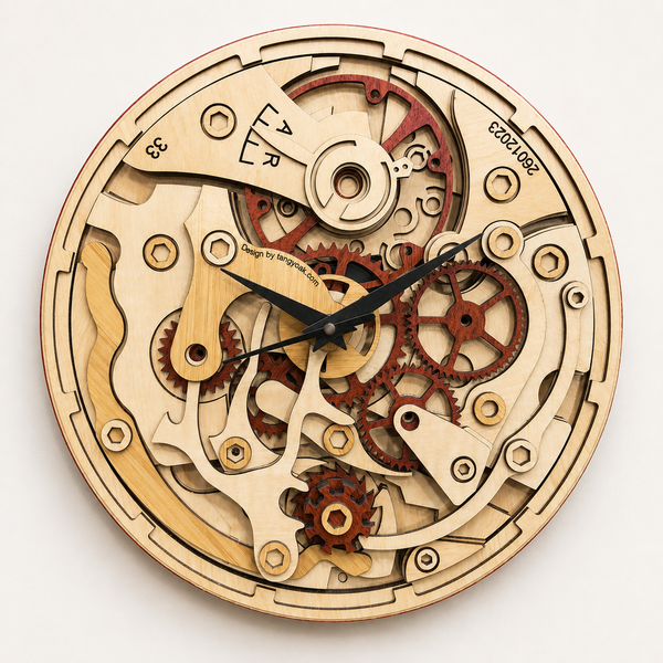 Wooden Gears - Wall Clock