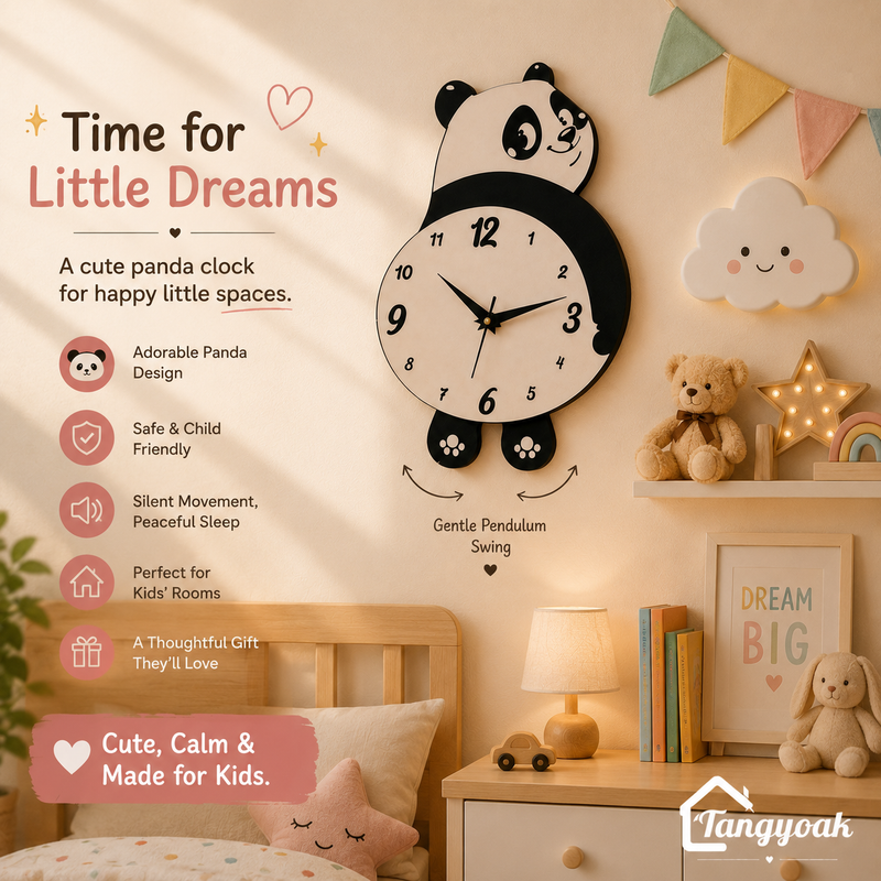 Chubby Panda - Pendulum Wall Clock