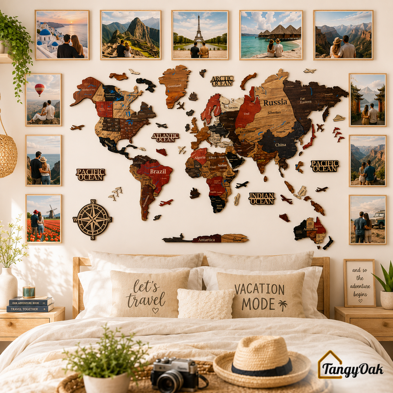 3D World Map - Wooden Wall Decor || Wall Hanging