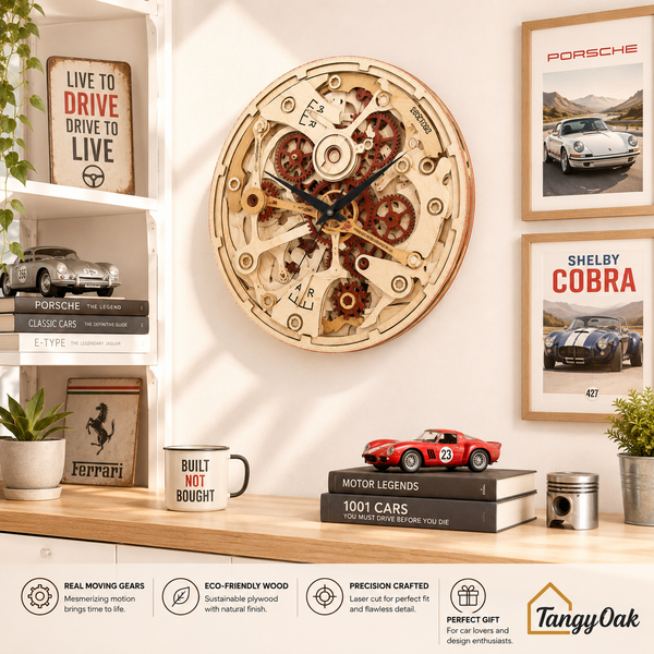 Wooden Gears - Wall Clock