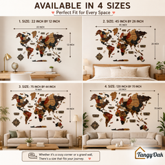 3D World Map - Wooden Wall Decor || Wall Hanging