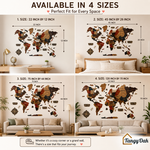 3D World Map - Wooden Wall Decor || Wall Hanging