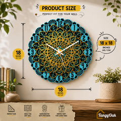 Aarunya Mandala Layered Wooden Wall Clock