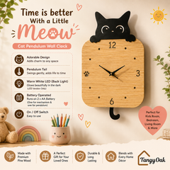 Peek-a-Boo Cat Pendulum Wall Clock