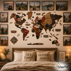 3D World Map - Wooden Wall Decor || Wall Hanging