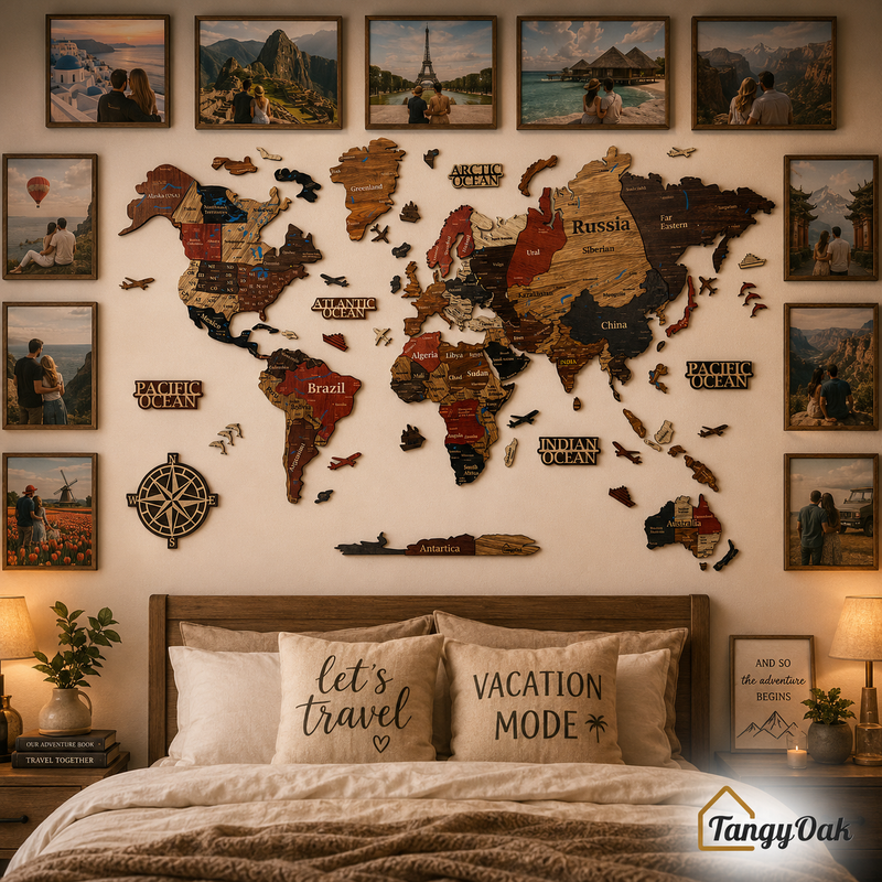 3D World Map - Wooden Wall Decor || Wall Hanging