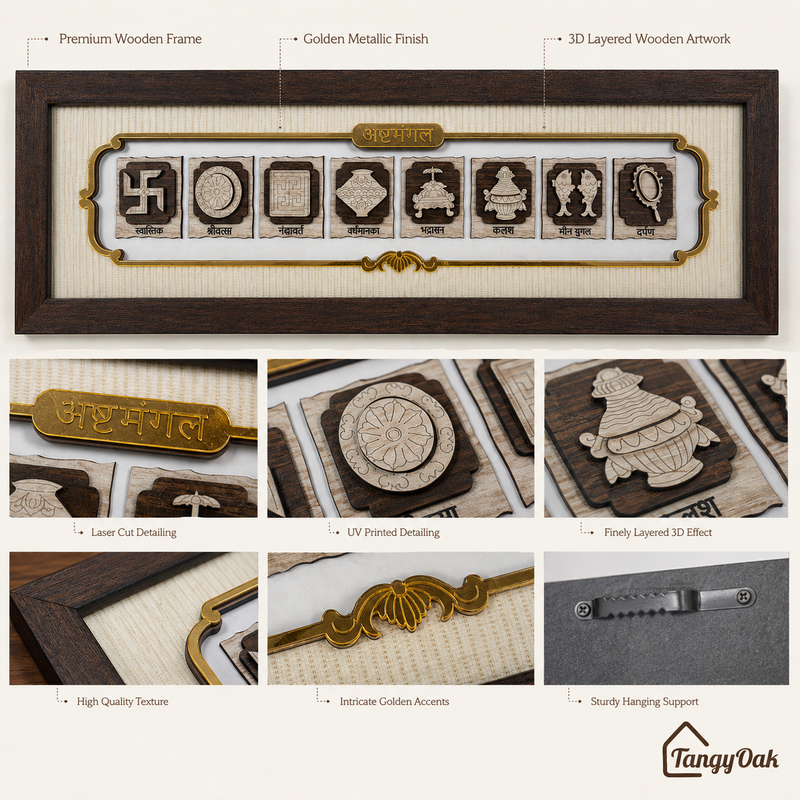 Ashtamangal - Premium Wood Art Photo Frame