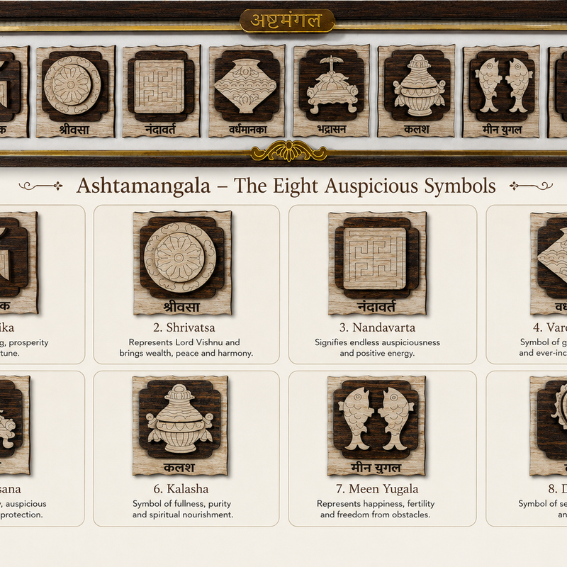 Ashtamangal - Premium Wood Art Photo Frame