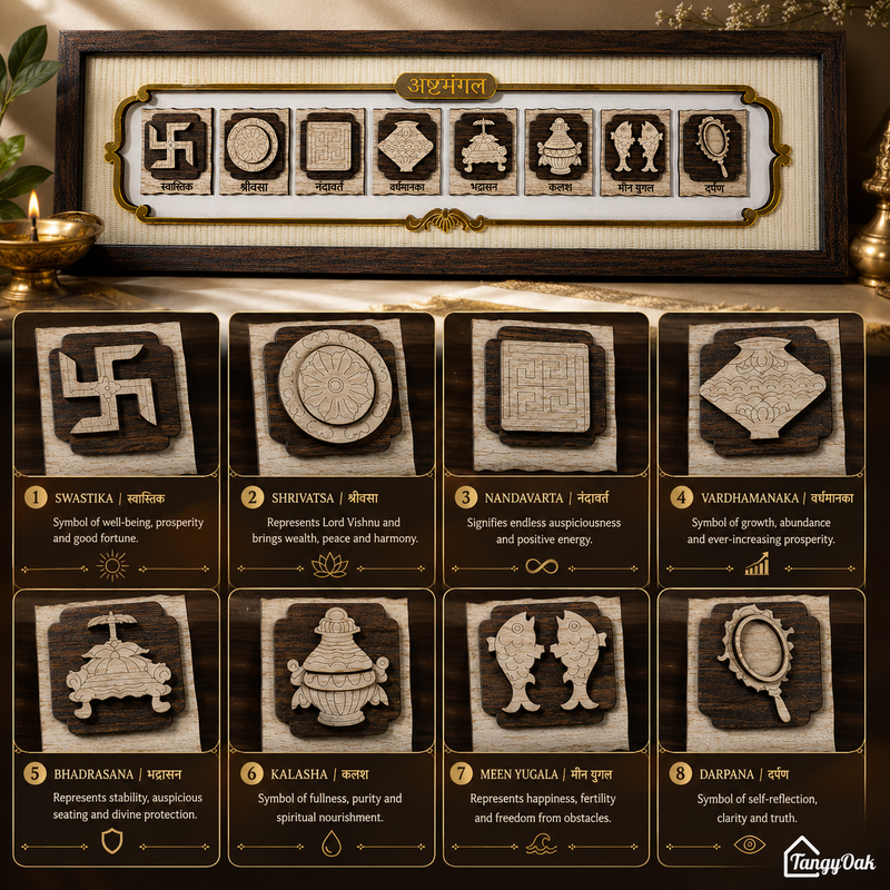 Ashtamangal - Premium Wood Art Photo Frame