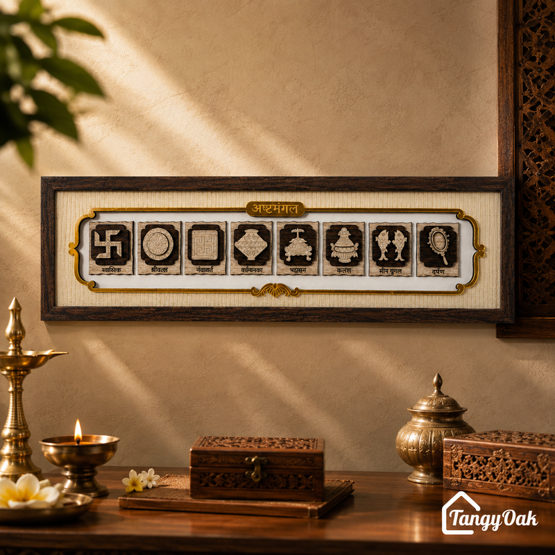 Ashtamangal - Premium Wood Art Photo Frame