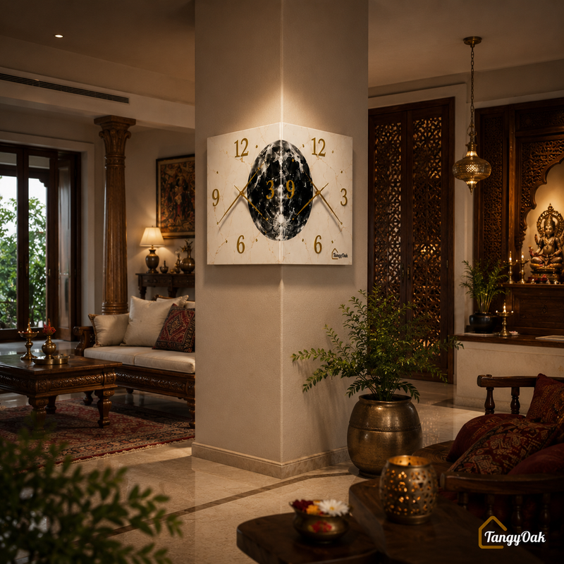 Radiant Moon™ Double-Sided Corner Wall Clock – Premium LED Designer Clock