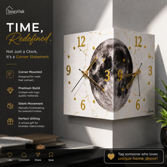 Radiant Moon™ Double-Sided Corner Wall Clock – Premium LED Designer Clock