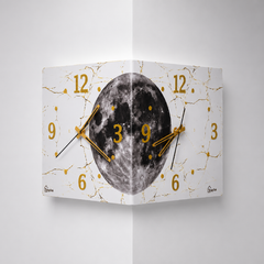 Radiant Moon™ Double-Sided Corner Wall Clock – Premium LED Designer Clock