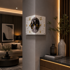 Radiant Moon™ Double-Sided Corner Wall Clock – Premium LED Designer Clock