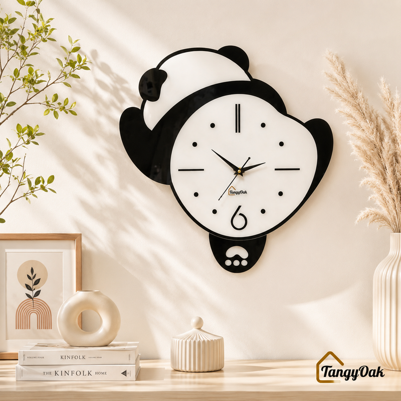 Lazy Panda - Pendulum Wall Clock