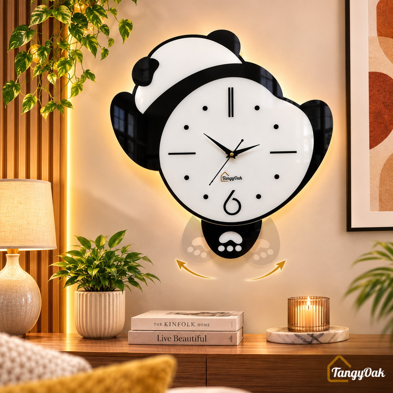 Lazy Panda - Pendulum Wall Clock