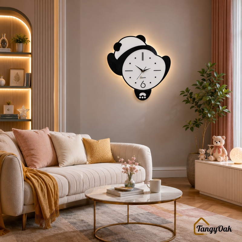 Lazy Panda - Pendulum Wall Clock