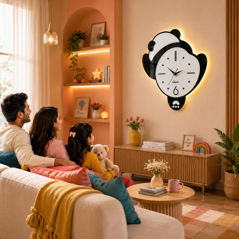 Lazy Panda - Pendulum Wall Clock