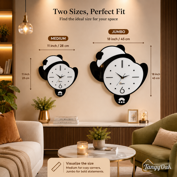 Lazy Panda - Pendulum Wall Clock