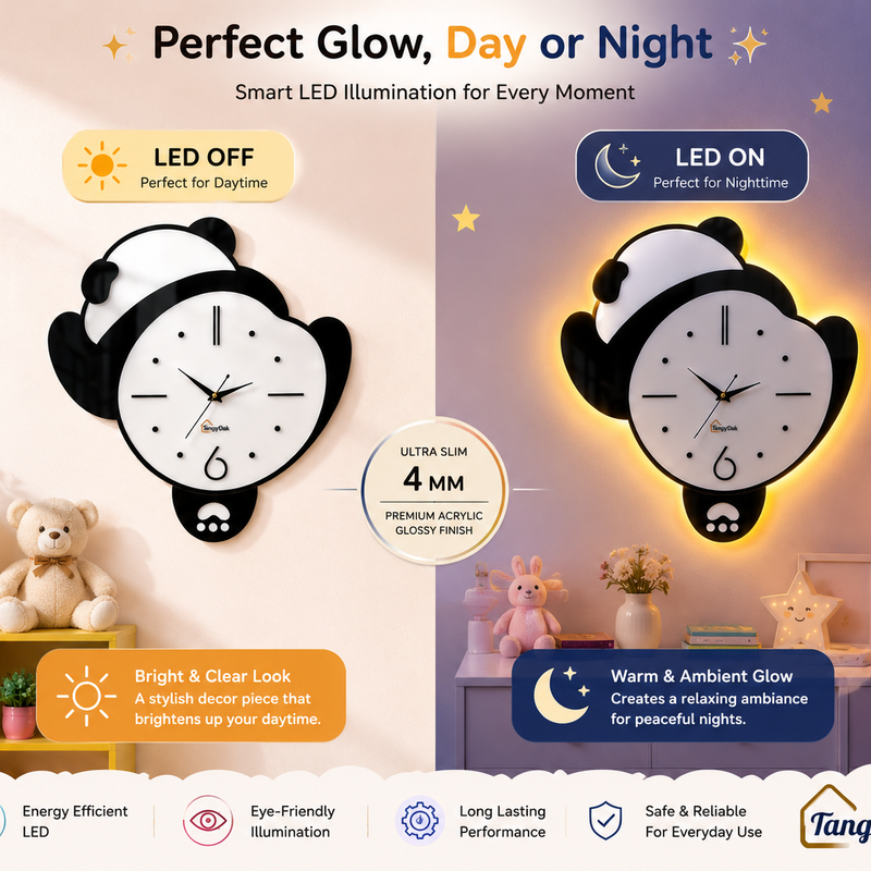 Lazy Panda - Pendulum Wall Clock