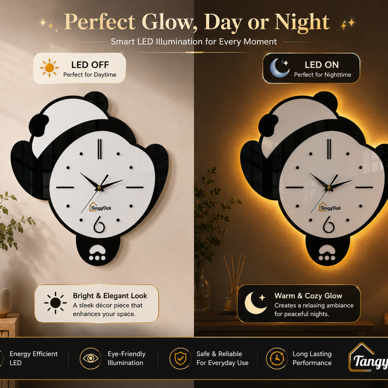 Lazy Panda - Pendulum Wall Clock